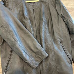 Faux Leather Moto Jacket
